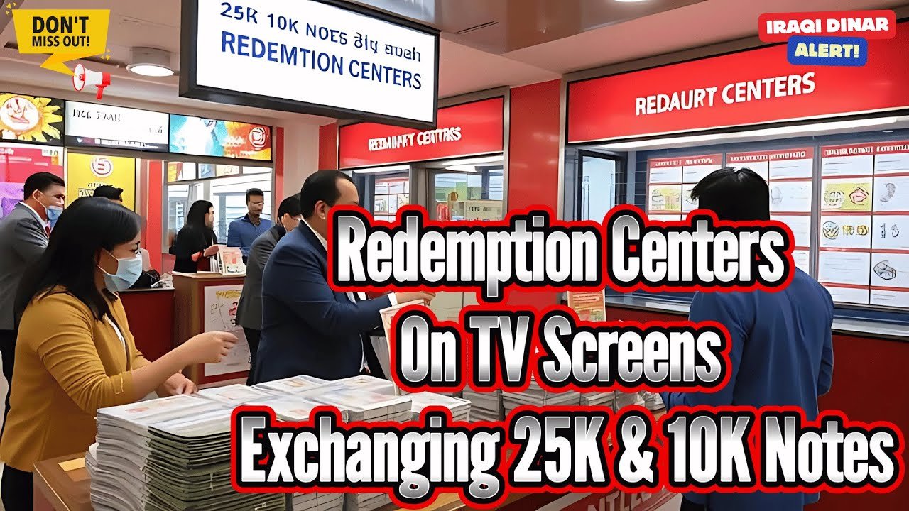 Iraqi Dinar – Redemption Centers On TV Screens Exchanging 25K & 10K Notes – Today IQD Update & News