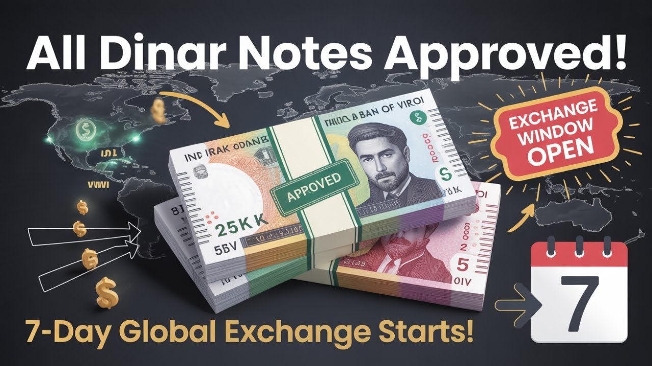 Iraqi Dinar – OFFICIAL: Central Bank Approves All Dinar Notes – 7-Day Global Exchange Begins! Today
