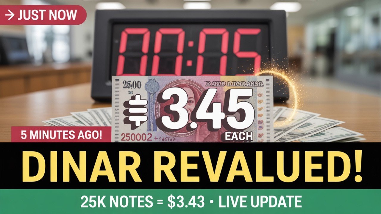 5 Minutes Ago! Dinar Revalued – 25,000 Notes Set at $3.43 Each! – Iraqi Dinar Guru Updates & News