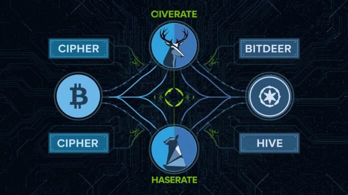 Bitcoin miners Cipher Bitdeer and HIVE narrow hashrate divide