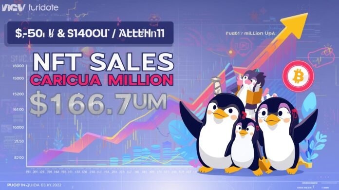 NFT sales spike 6 to 161.7m Pudgy Penguins sales jump 165