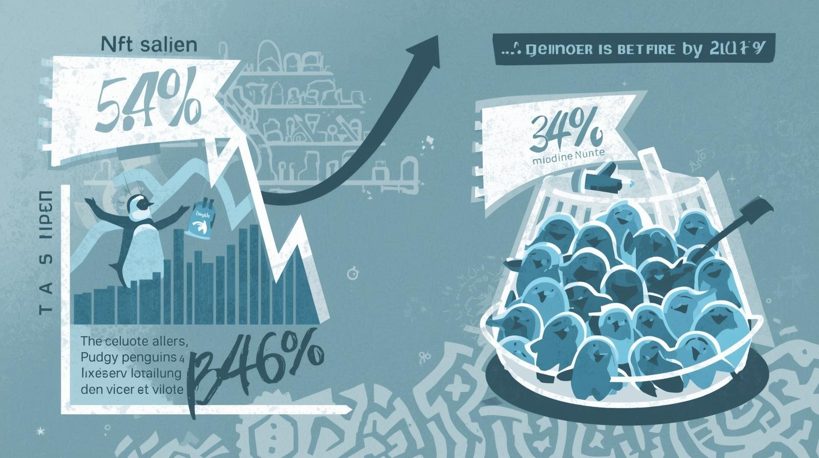 NFT sales drop 5.4% to $79m, Pudgy Penguins plunge 36%