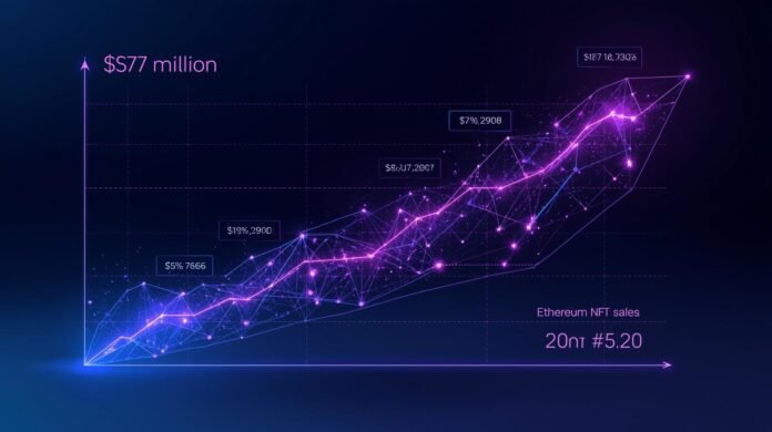 NFT sales show modest 77M Ethereum NFT sales drop 13