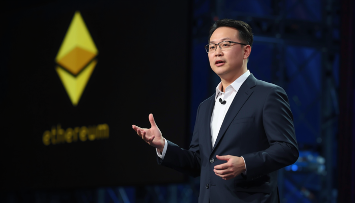 Fundstrat's Tom Lee endorsing $250K ETH target, professional financial analyst presentation, cryptocurrency Ethereum price prediction, business professional setting (1)