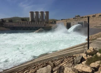 Mosul Dam releases remain stable at 2000 m³/s for the third day in the Tigris basin