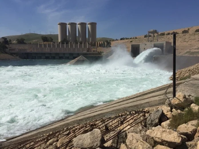 Mosul Dam releases remain stable at 2000 m³/s for the third day in the Tigris basin