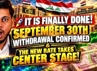 IT IS FINALLY DONE! Sep 30th Withdrawal Confirmed & New Rate Takes Center Stage! – Iraqi Dinar News IT IS FINALLY DONE! Sep 30th Withdrawal Confirmed & New Rate Takes Center Stage! - Iraqi Dinar News