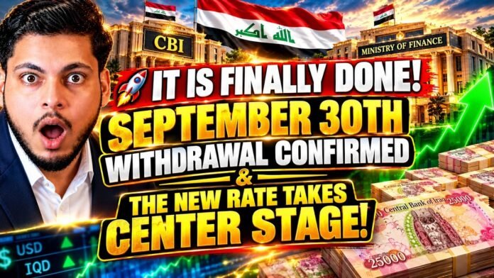 IT IS FINALLY DONE! Sep 30th Withdrawal Confirmed & New Rate Takes Center Stage! - Iraqi Dinar News IT IS FINALLY DONE! Sep 30th Withdrawal Confirmed & New Rate Takes Center Stage! - Iraqi Dinar News