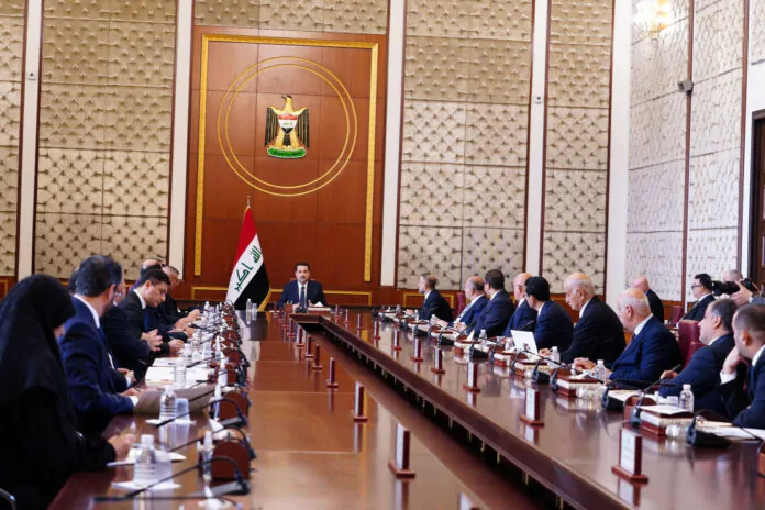 New Iraqi Prime Minister Mohammed Shia al-Sudani attends the first regular session of the Council of Ministers in Baghdad Headed by Al-Sudani.. Approval to establish the new Wasit residential city