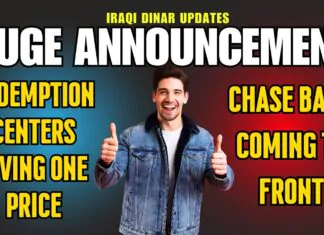 Iraqi Dinar – Chase Bank Coming to Front – Redemption Centers Giving One Price Today Latest News